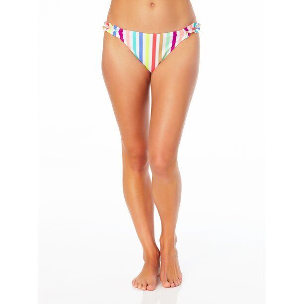 No Boundaries Junior's Ribbed Ruffle Bikini Bottom Swimsuit Size S/CH 3-5