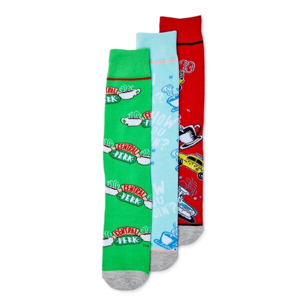 Friends Menâ€™s Socks, 3-Pack Size 8-12 Multicolor