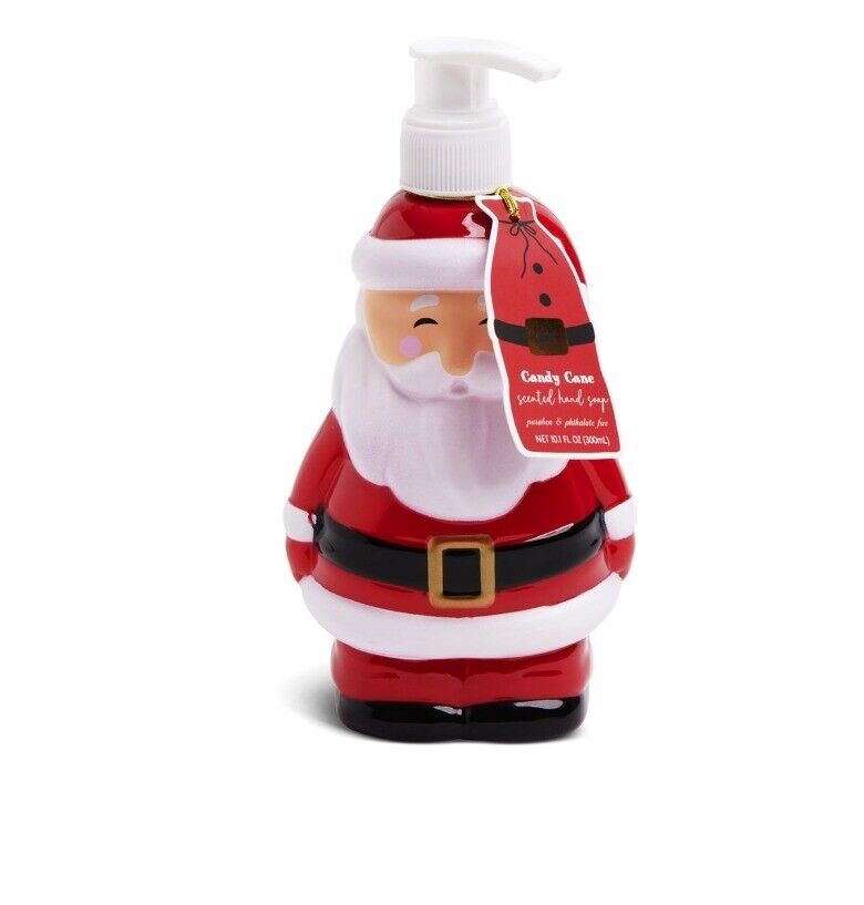 Lot Of 3 Candy Cane Santa Christmas Novelty Festive Hand Soap, 10.14 Oz