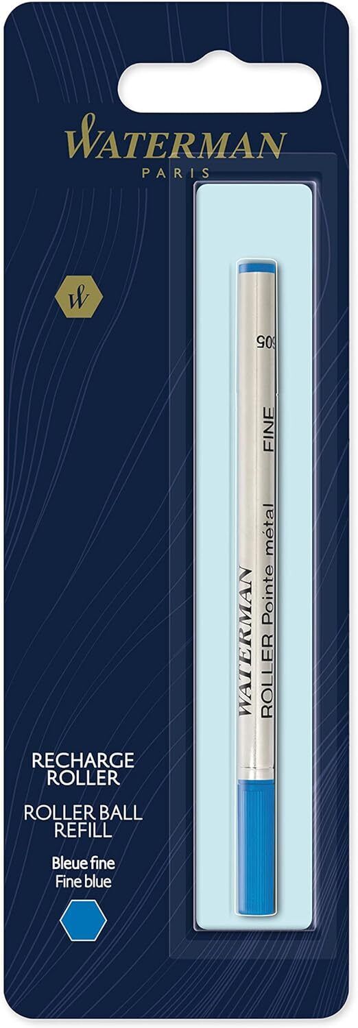 Waterman Rollerball Pen Refill, Fine Tip with Blue Ink, 1 Count