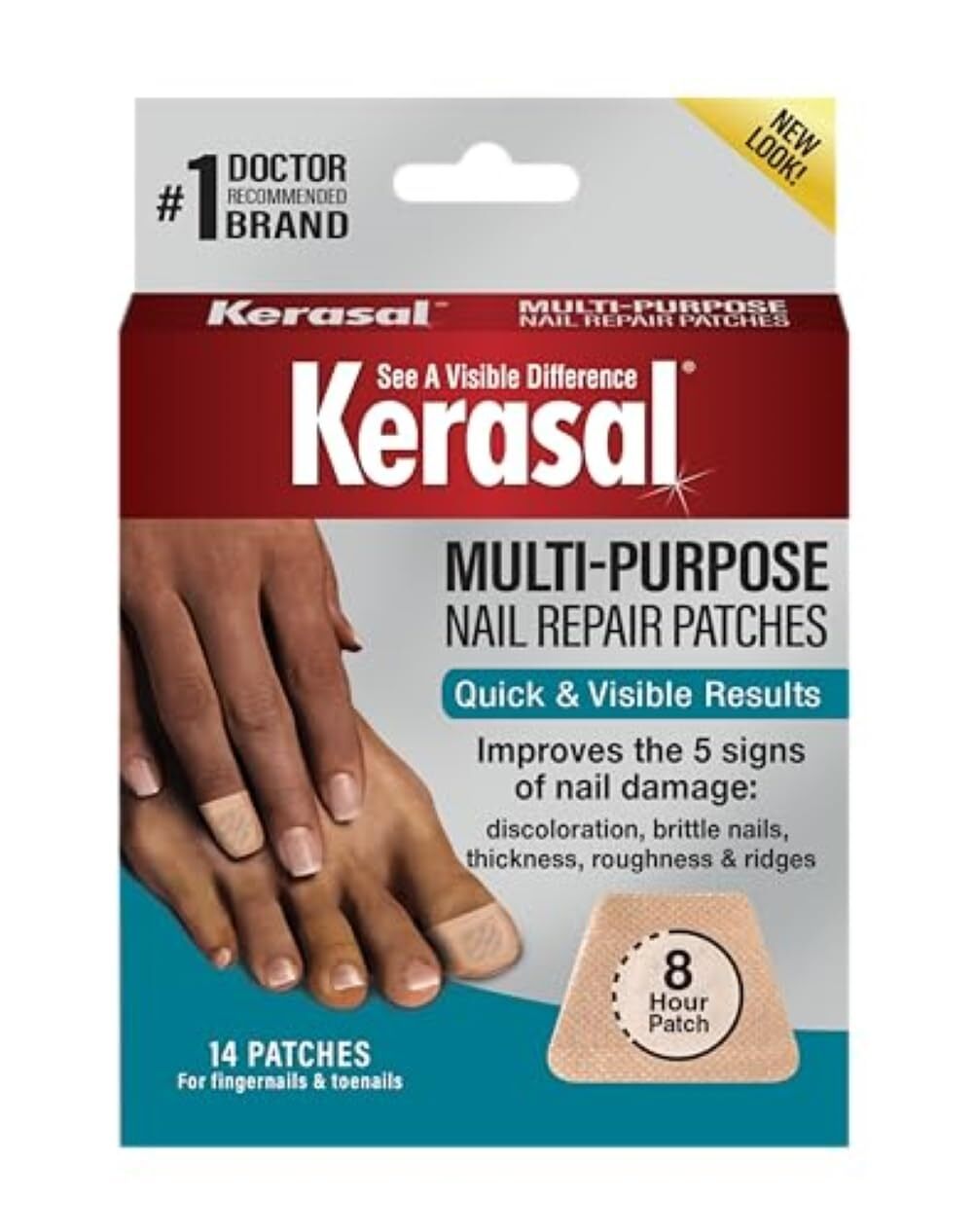 Kerasal Multi-Purpose Nail Repair Patches 14 Count Nail Repair for Damaged Nail