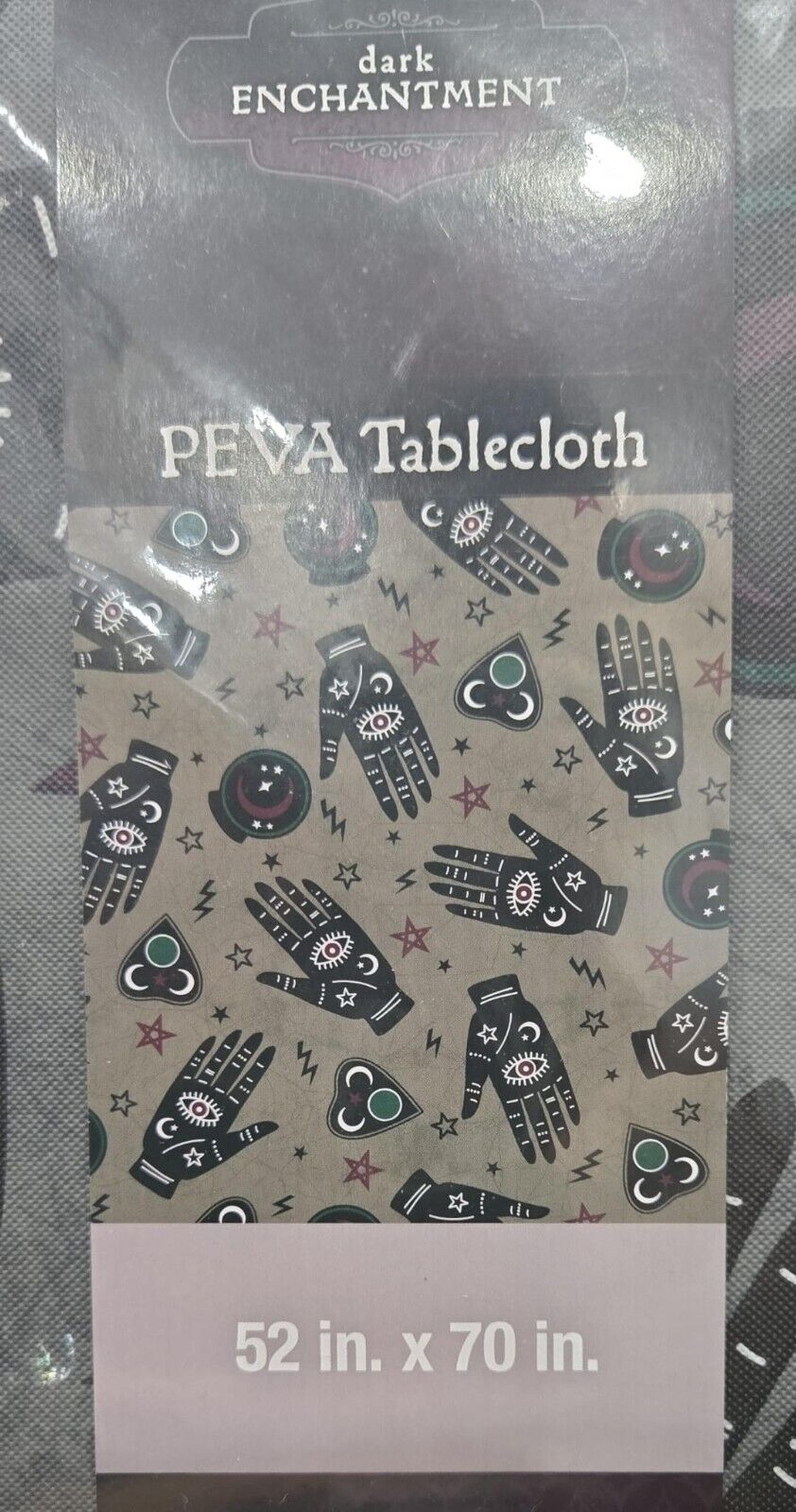 Dark Enchantment Mystic Fortune Teller Palm Reader Peva Tablecloth -52 in x 70in