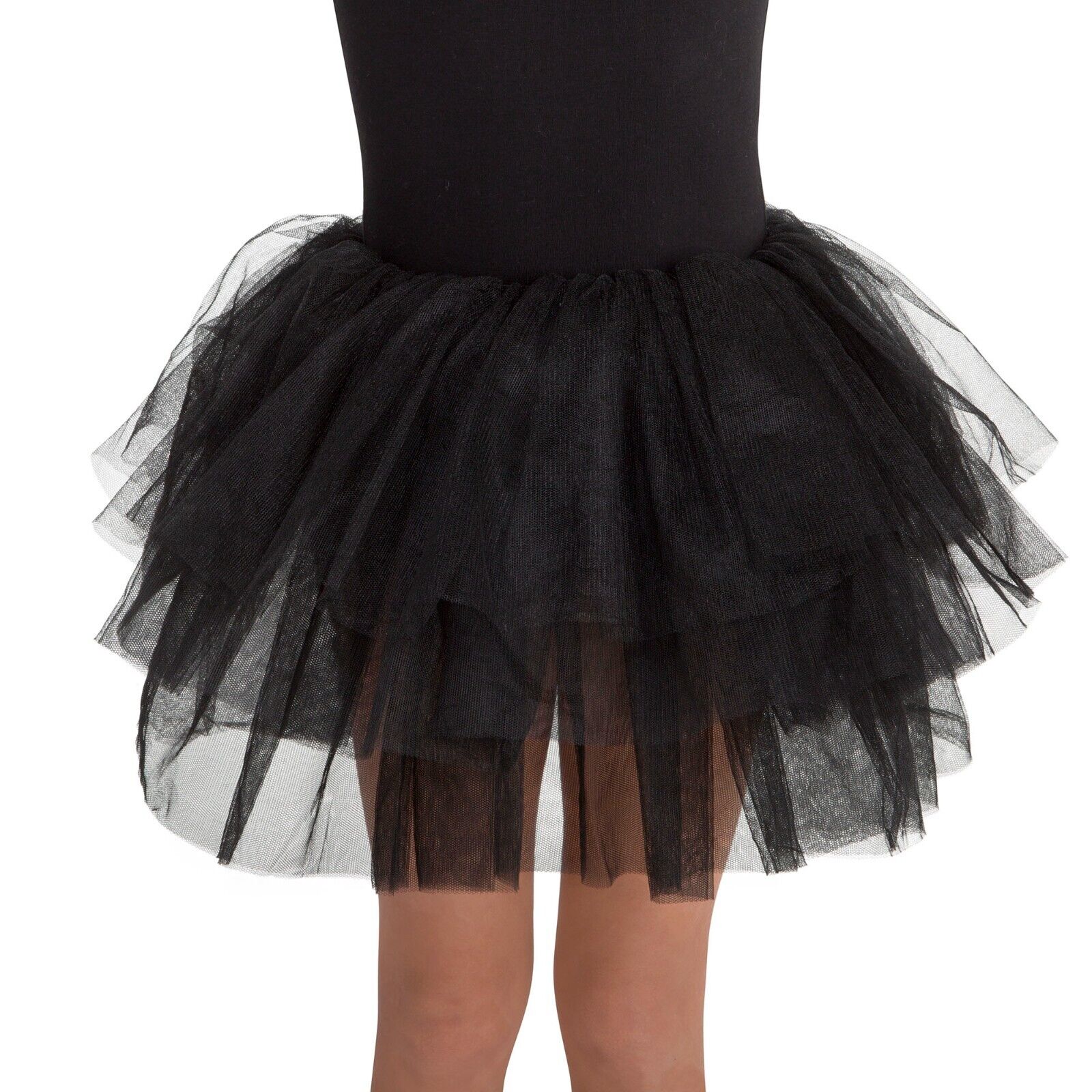 Way To Celebrate Halloween Girls Deluxe Mesh Tutu, Black One Size Fits Most