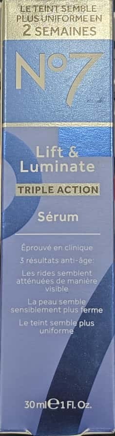 No7 Lift & Luminate Triple Action Face Serum with Collagen Peptides, All Skin Ty