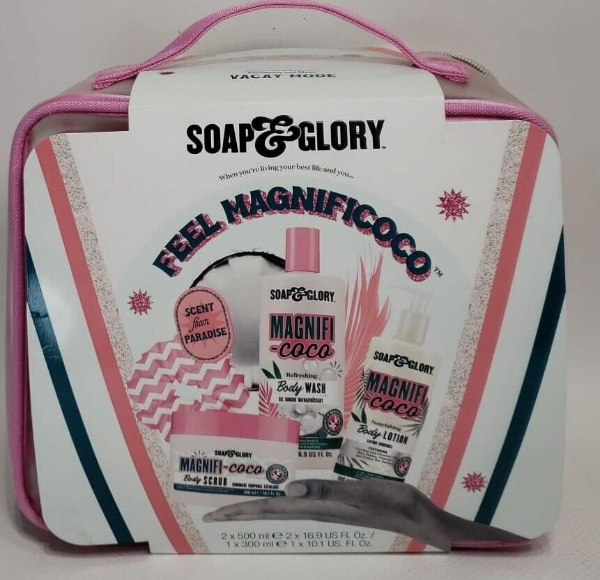 Soap And Glory Feel Magnificoco Gift Set, Body Scrub, Wash & Lotion Full Size