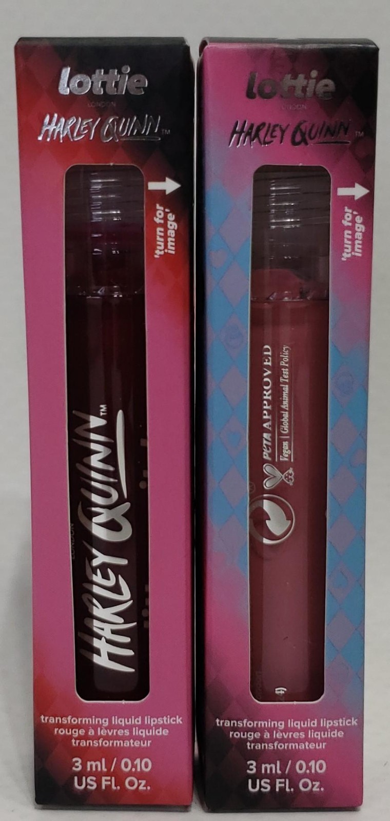 Lot Of 2 Lottie X Harley Quinn Transforming Liquid Lipstick, Killin It & Wanted