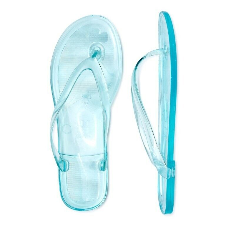 No Boundaries Women's Jelly Thong Beach Sandals Aqua Blue Size 6
