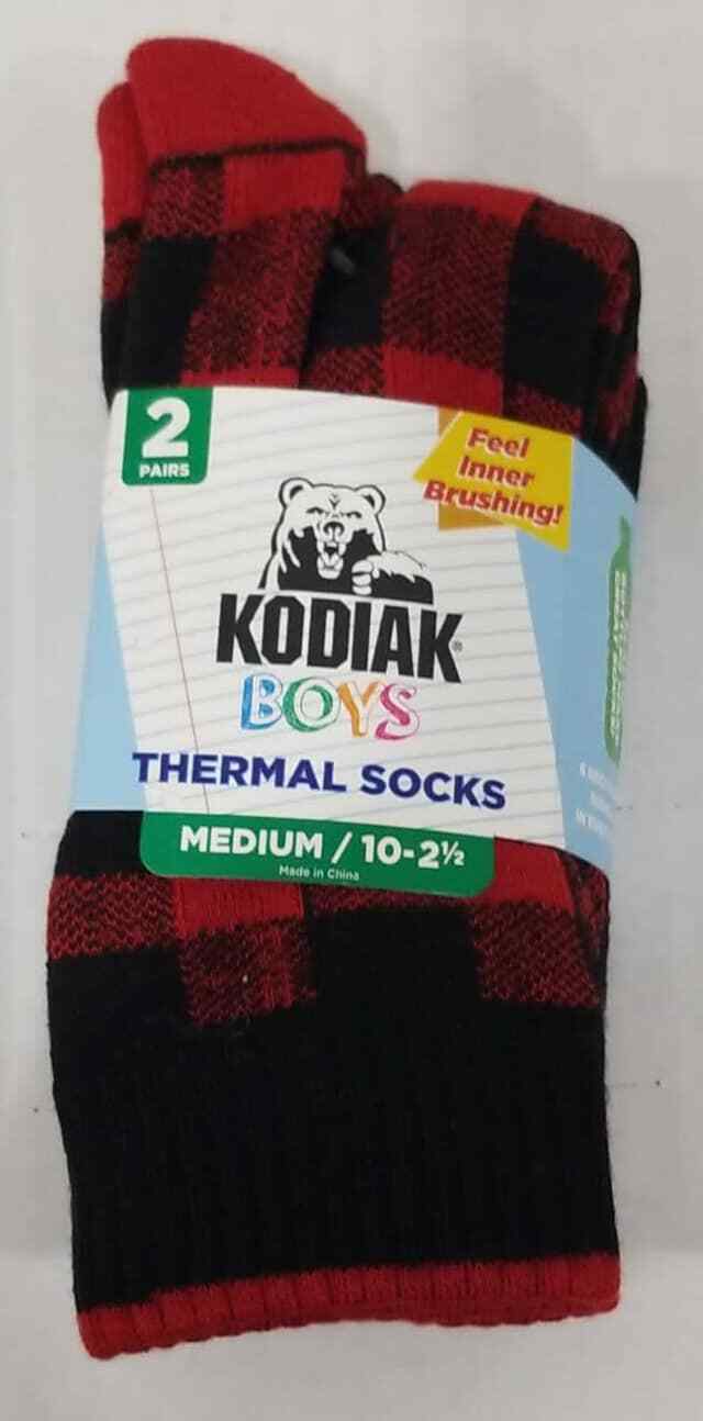 Kodiak Boys Thermal Socks 2 Pair Size M 10-2 1/2