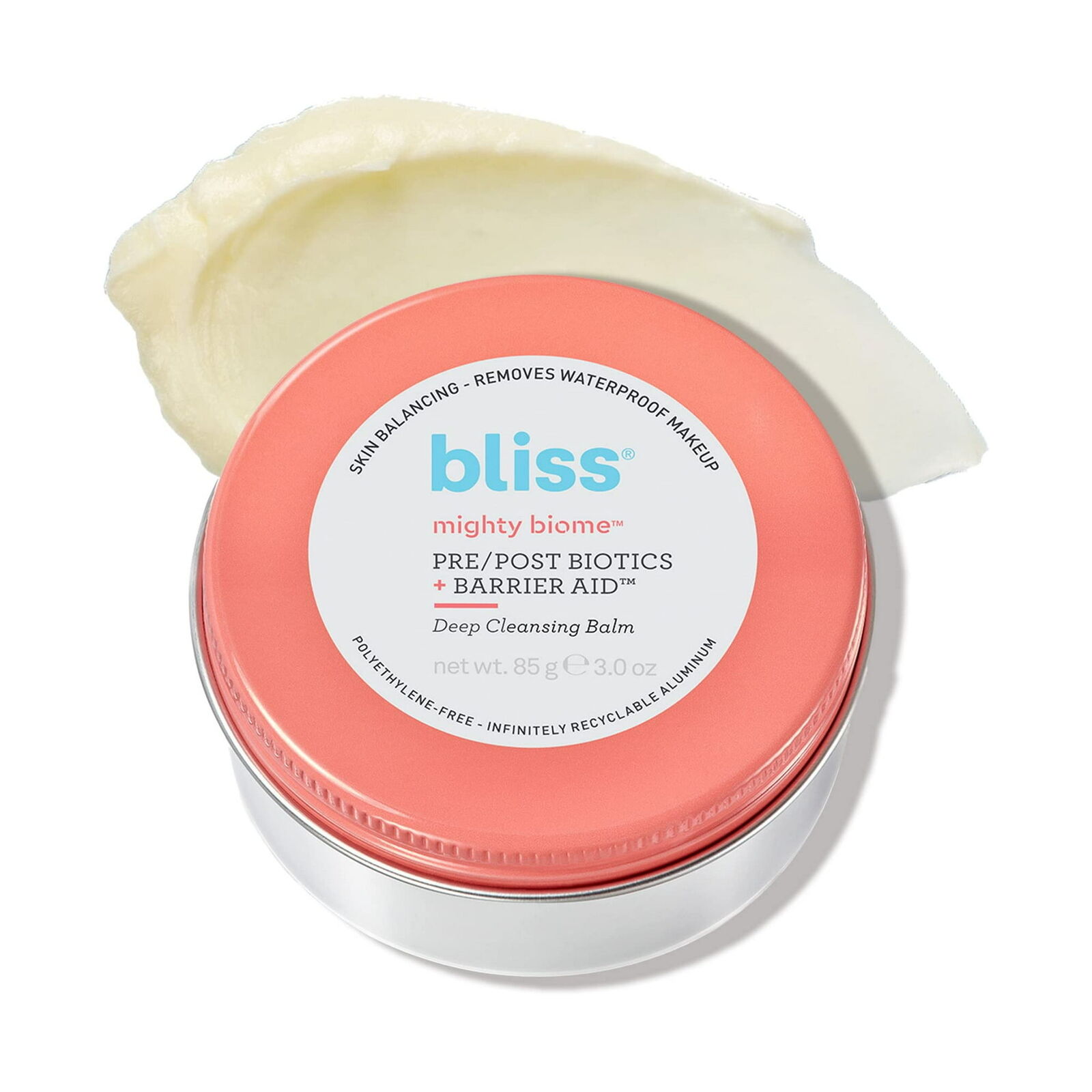 Bliss Mighty Biome Pre/Post Biotics + Barrier Aid Deep Cleansing Balm, 3.0 oz