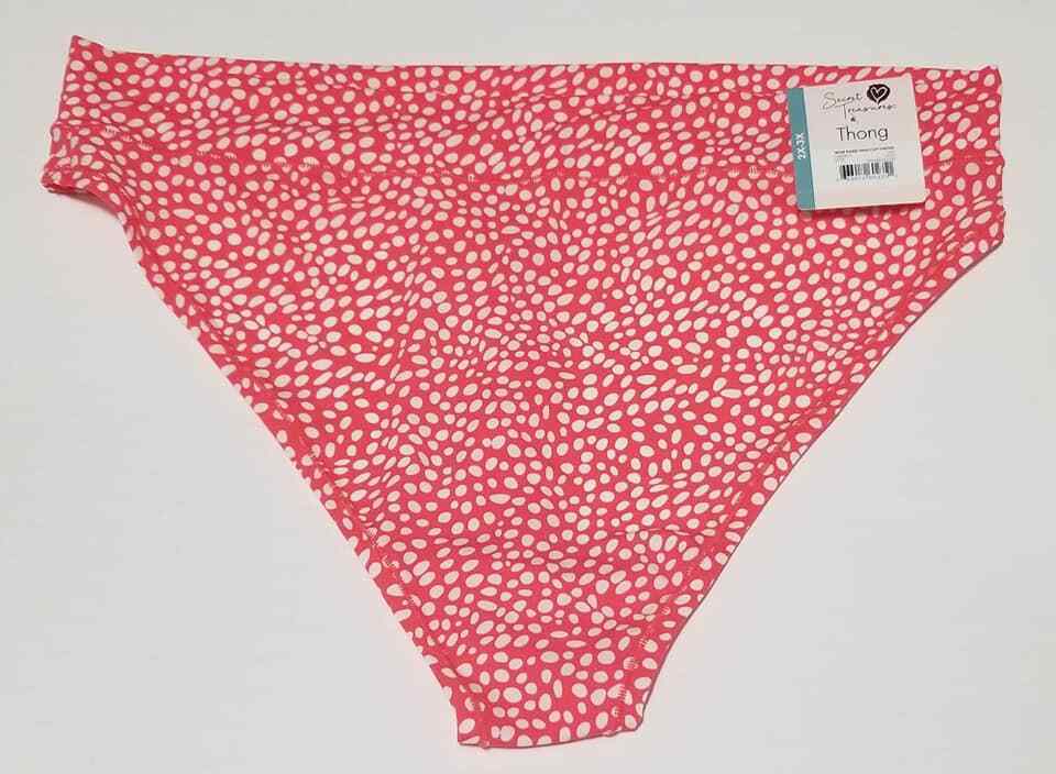 Secret Treasures Thong Wide Band High Cut Thong Red Size 2X-3X