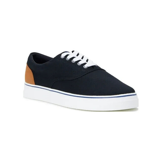 Chap's Men's Chace Canvas Lace-up Casual Fashion Sneaker, Black Size 9