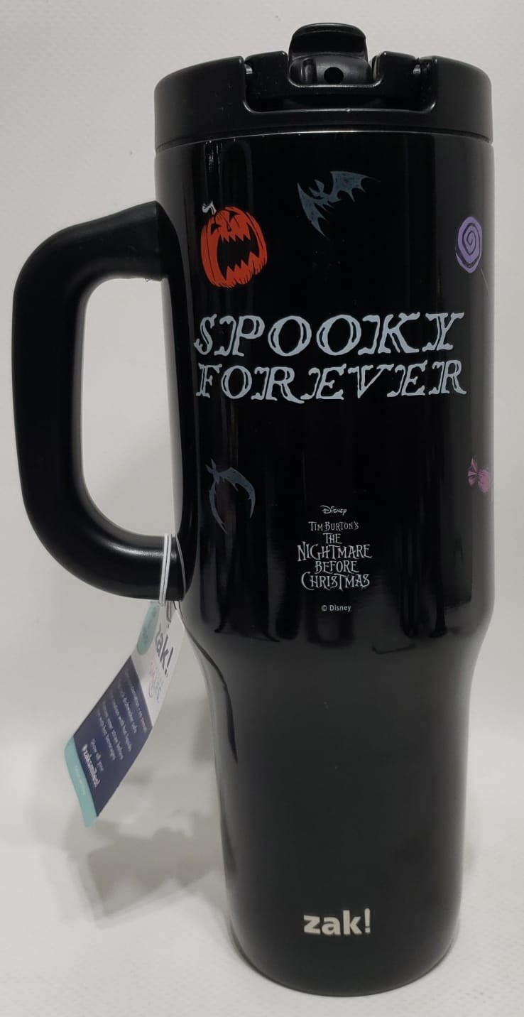 Zak! Disney NBC Spooky Forever 2-in-1 Lid Sip /Straw Insulated Tumbler 40oz