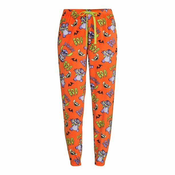 Briefly Stated Womenâ€™s Disney Stitch Halloween Jogger Sleep Pants Size M (8-10)