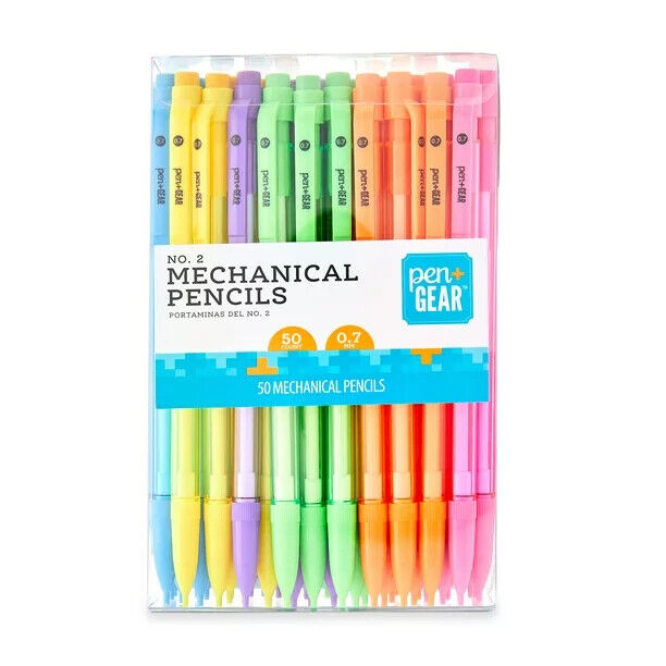 Pen Gear #2 Mechanical Pencils, Medium Point, 0.7 mm, 50 Pack
