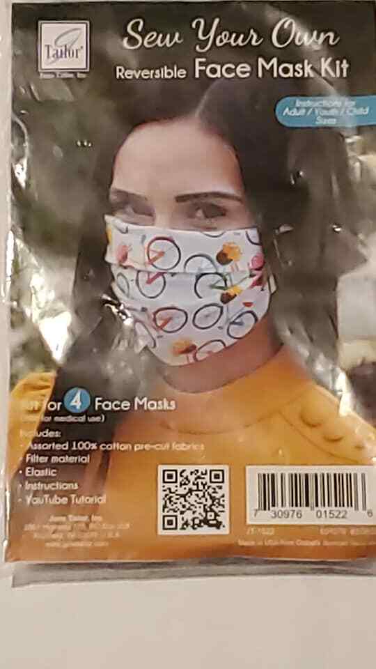 Sew-Your-Own Reusable Face Mask Kit, Assorted Fabrics