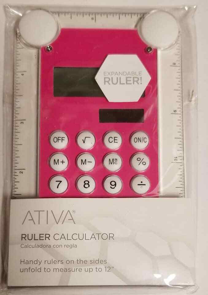 Ativa Ruler Calculator Fuchsia Color (LOC 404-CR-8)