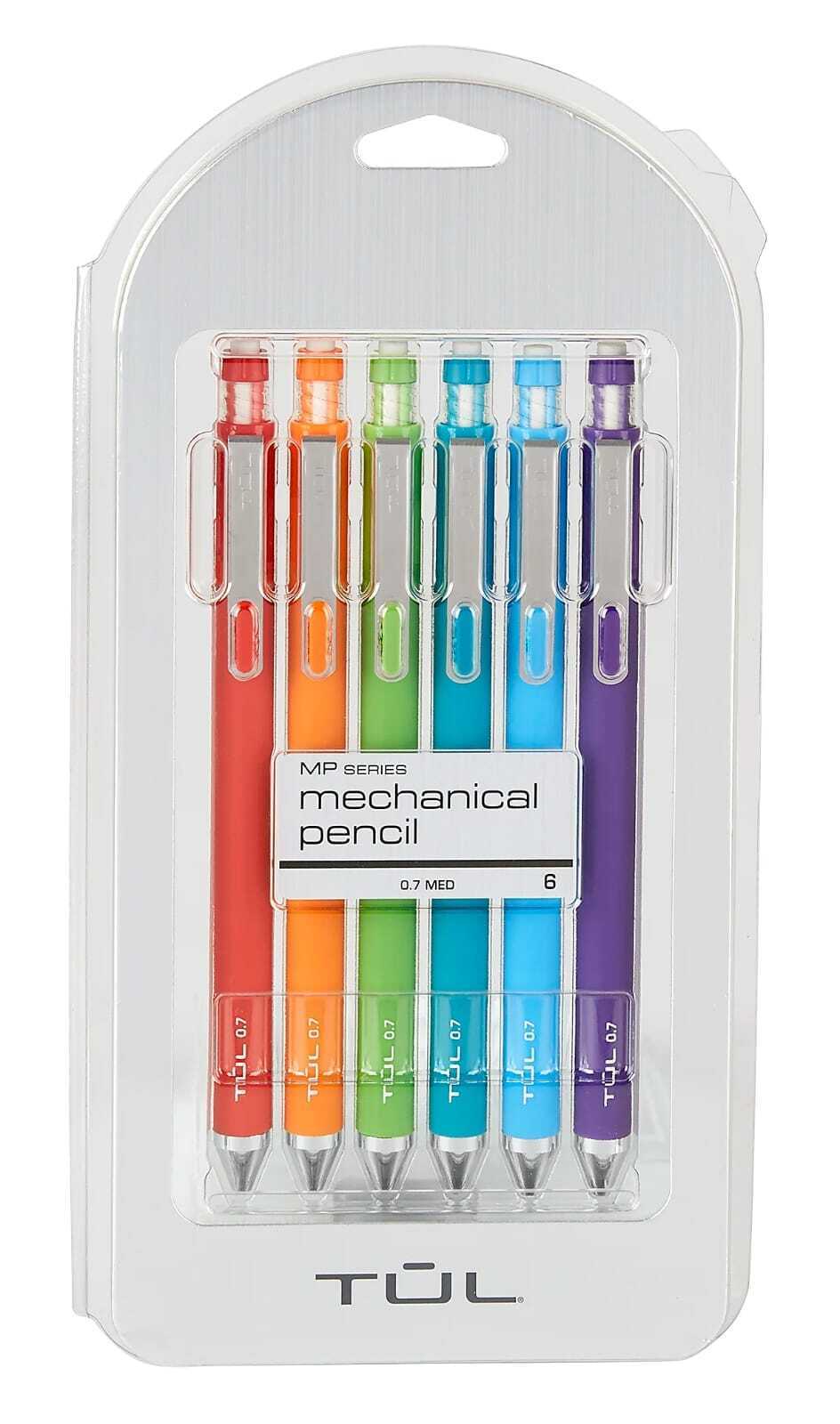 TUL Mechanical Pencils 0.7 mm Assorted Barrel Colors Pack Of 6 Pencils