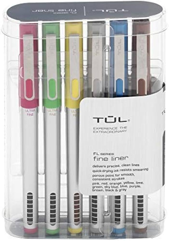 Tul Fine Liner Porous-Point Pens, Ultra-Fine, 0.4 Mm, Silver Barrel Assorted Ink