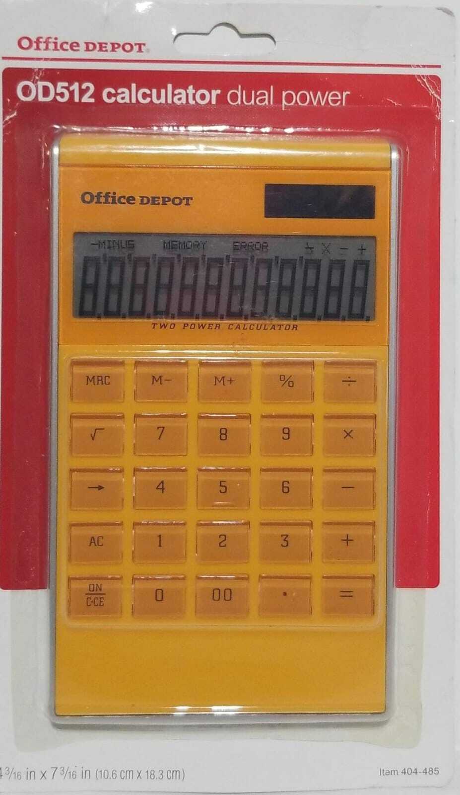 Office Depot OD512 Calculator Dual Power 404-485 (LOC PEG 3LP)