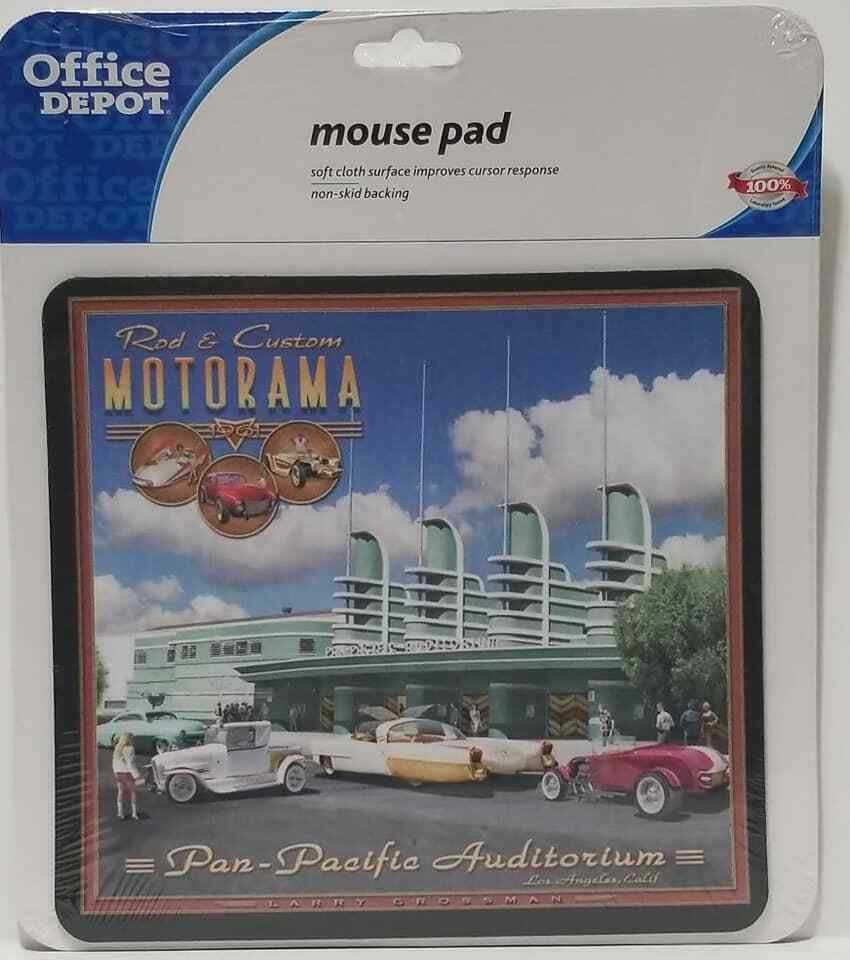 Office Depot Brand Greg Young Vintage Postcard Mouse Pad, White/Blue