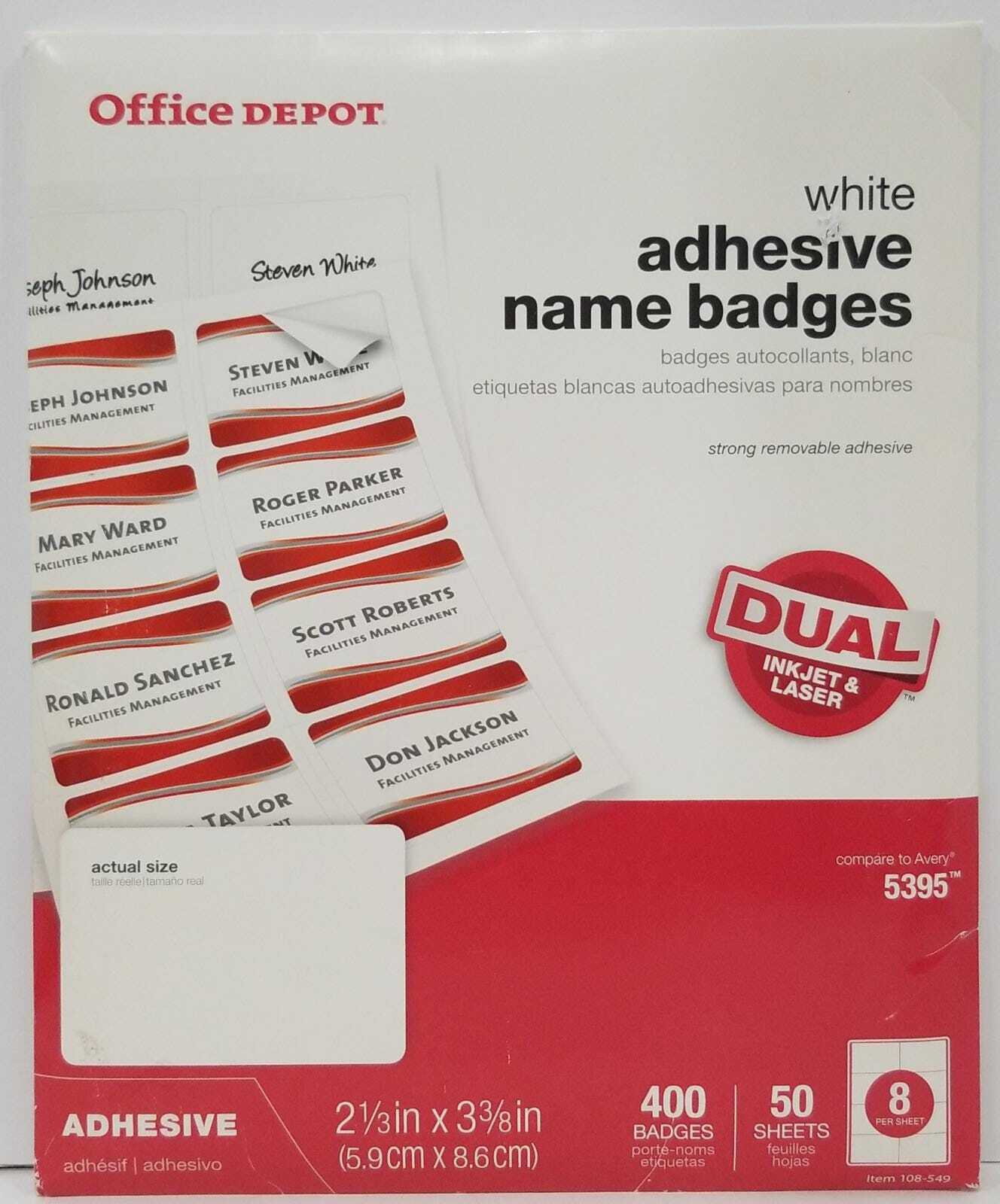 Office DepotÂ® Brand Name Badge Labels, 2 1/3