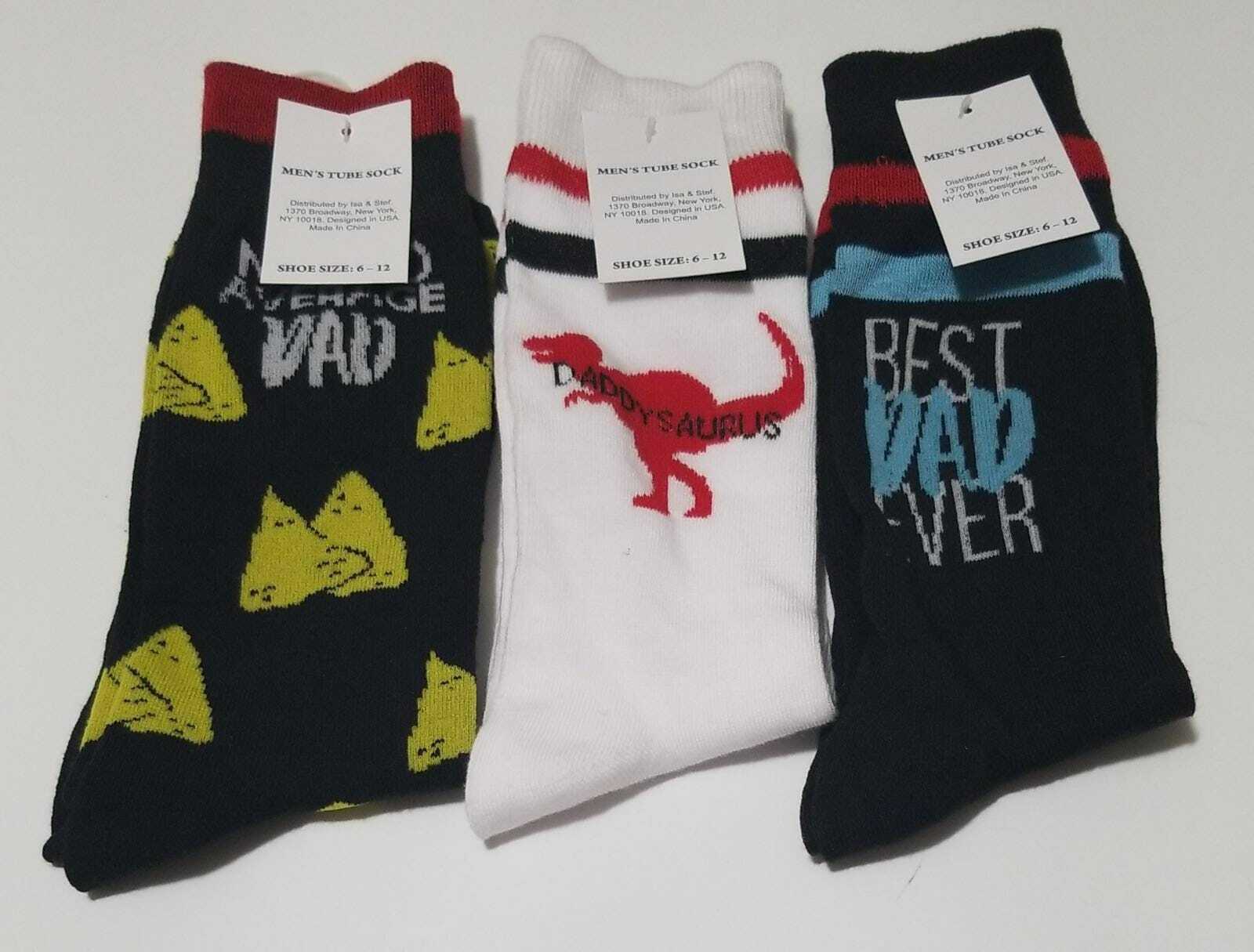 Men's Tube Sock Fit Shoe Size 6-12) 3 Pair