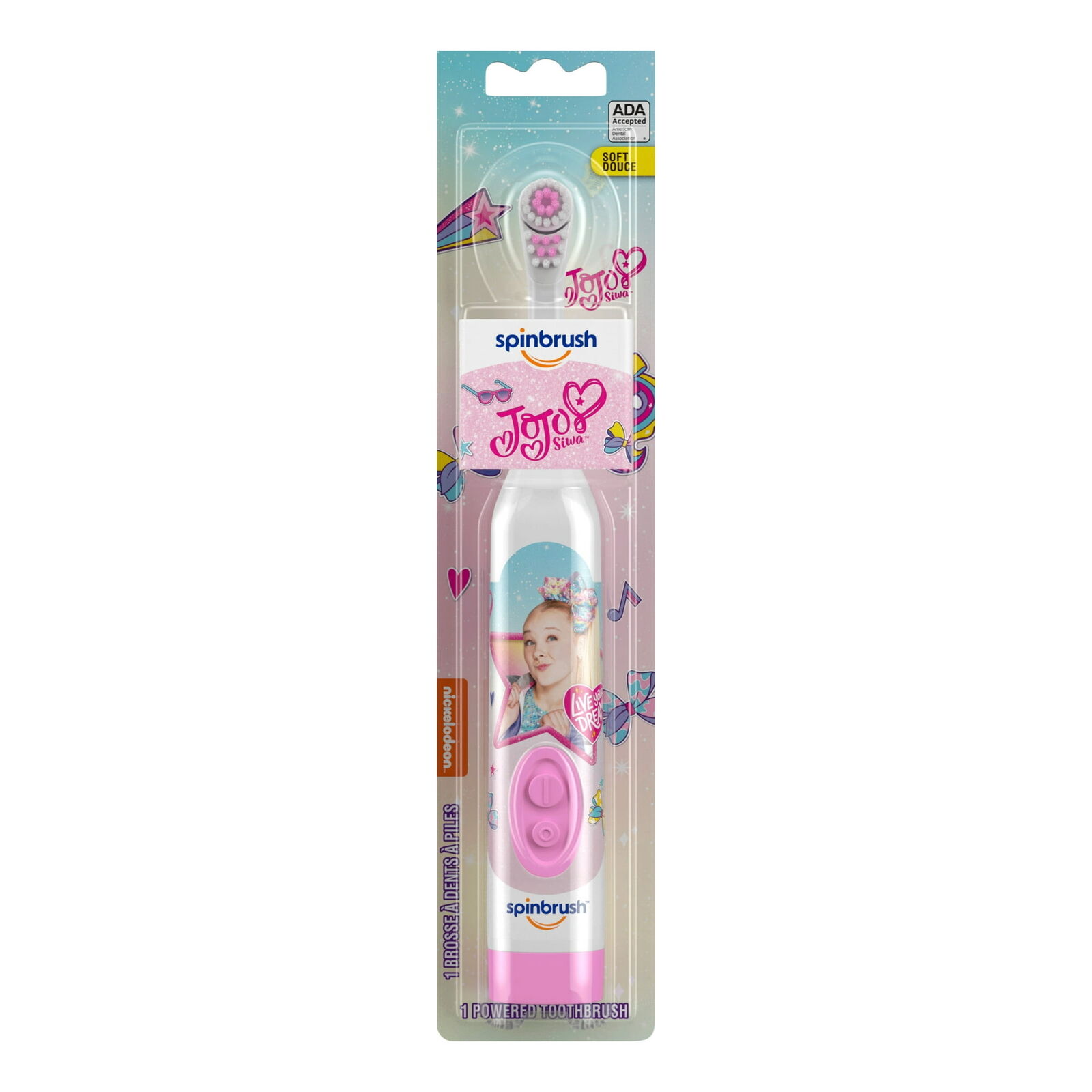 JoJo Siwa Kidâ€™s Spinbrush Electric Battery Toothbrush, Soft, 1 ct Lot Of 2