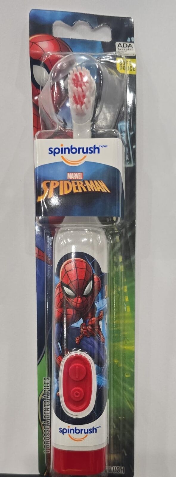 Spider-Man Movie Spinbrush Kids Electric Toothbrush, Battery-Powered, Soft Brist