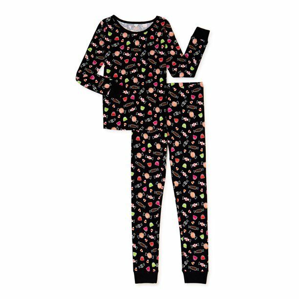 Girls Halloween Pajama Sleep Set, 2-Piece, Size 5 Black