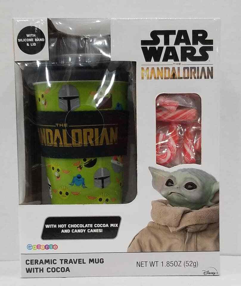 Star wars Mandalorian Ceramic Travel Mug With Cocoa And Candy Cane