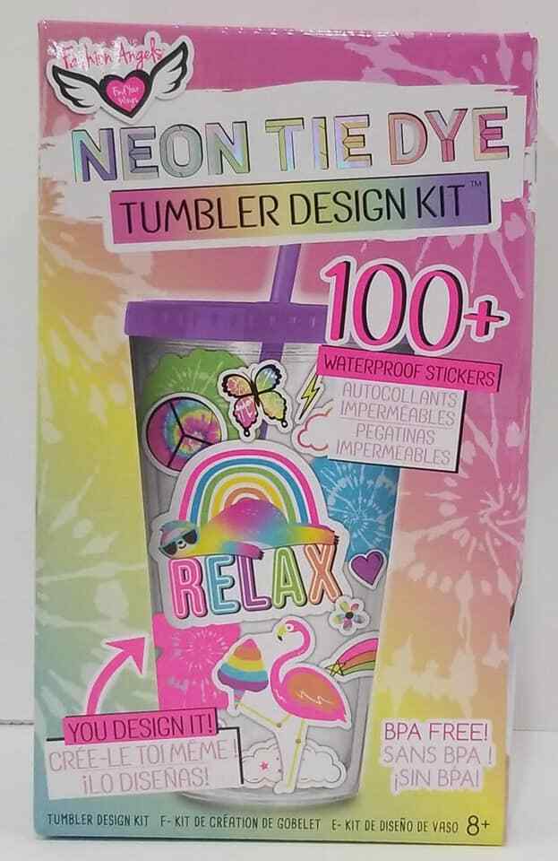 Neon Tie Dye Tumbler Design Kit 100+ Waterproof Stickers