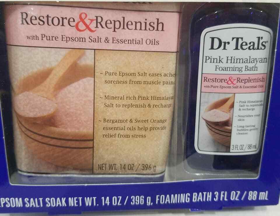 Dr Teal's Pink Himalayan Epsom Mineral Soak & Foaming Bath 2-Piece Gift Set