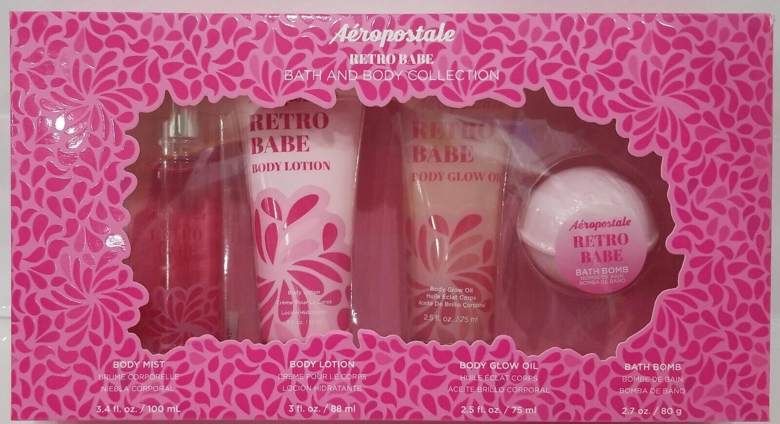 Aeropostale Women's Retro Babe Bath & Body Collection 4 Pieces Gift Set