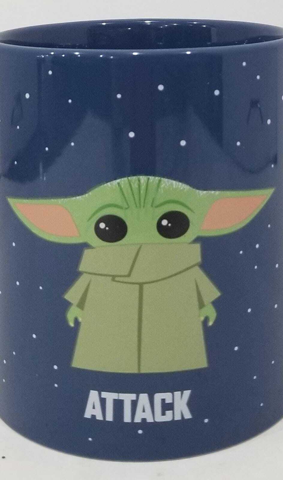 Star Wars Baby Yoda The Child 'Snack' Jumbo Ceramic Mugs, Blue 20 oz