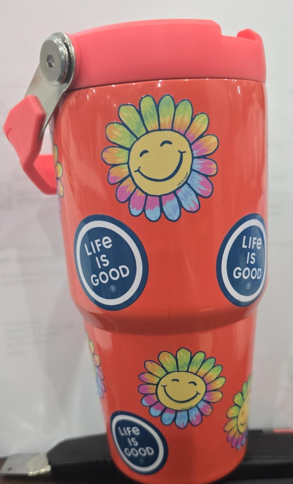 Life Is Good Nomad Sunflowers Stainless Steel Insulated Tumbler Cup 40 oz