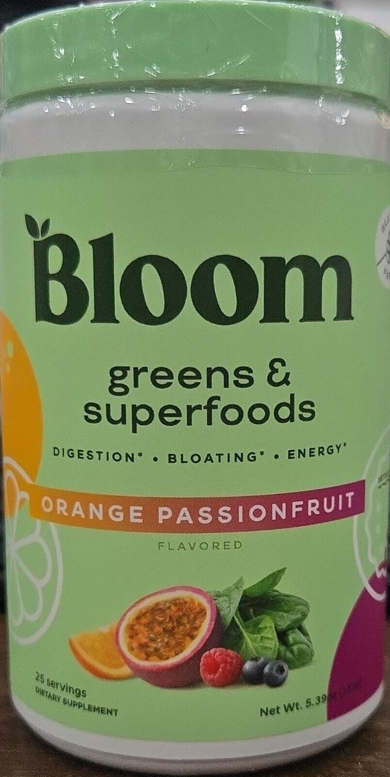 BLOOM NUTRITION Greens and Superfoods Powder - Orange Passion Fruit - 25 Serving