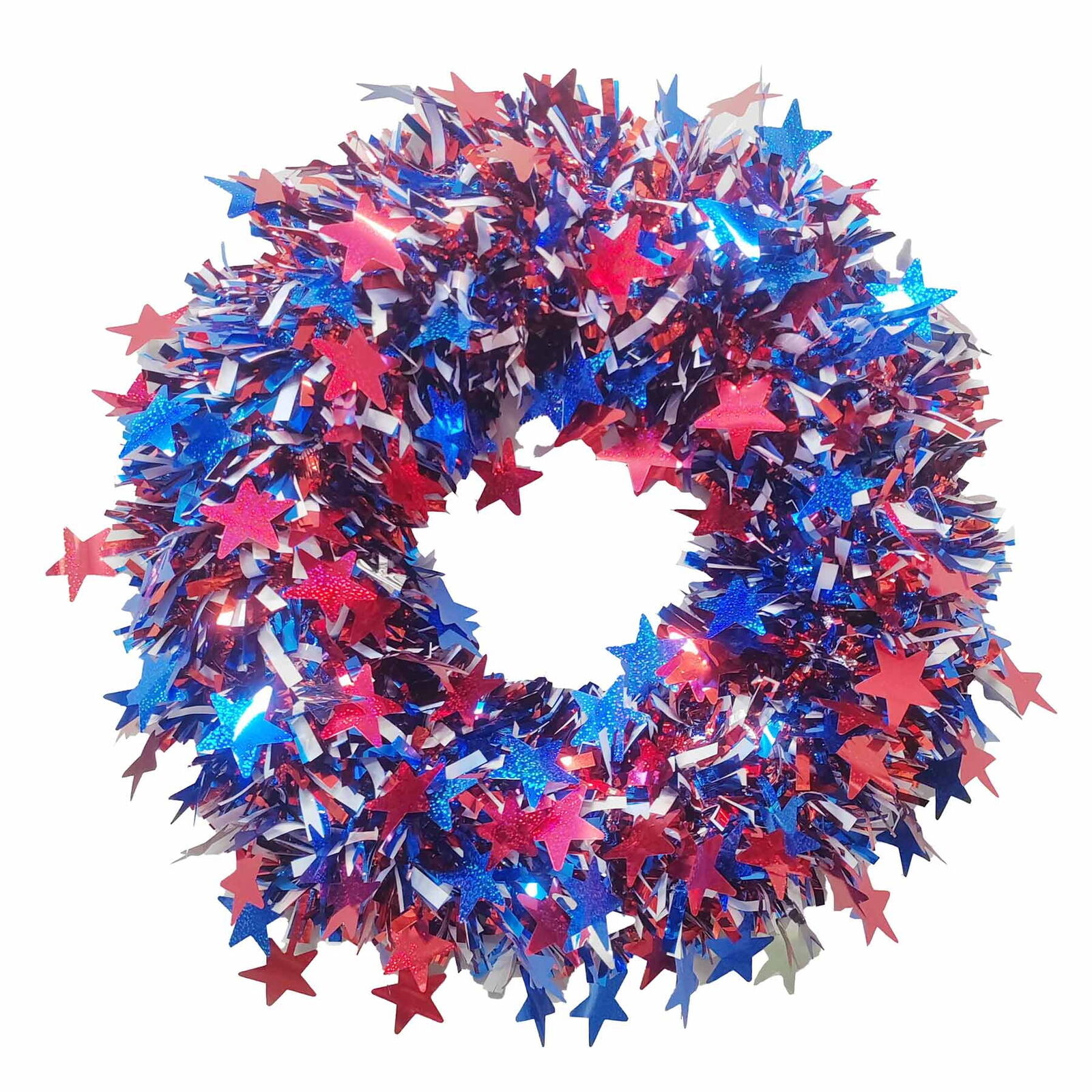 Patriotic Jumbo Red / White / Blue w/Jumbo Red & Blue Stars Garland, 9 ft