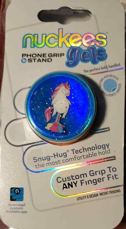 ðŸ¦„ Nuckees Gels phone grip and stand RAINBOW POOPING UNICORN Selfie Stand ECR2