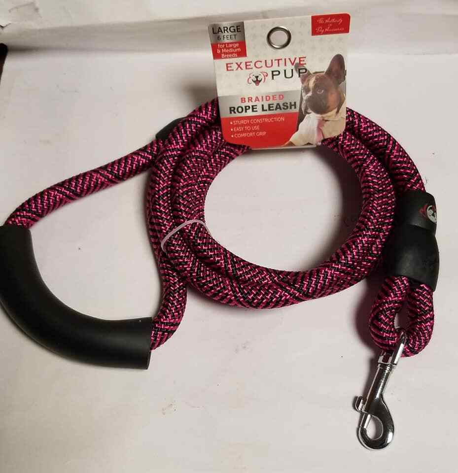 Executive Pup Braided Rope Leash, Large 6 Feet