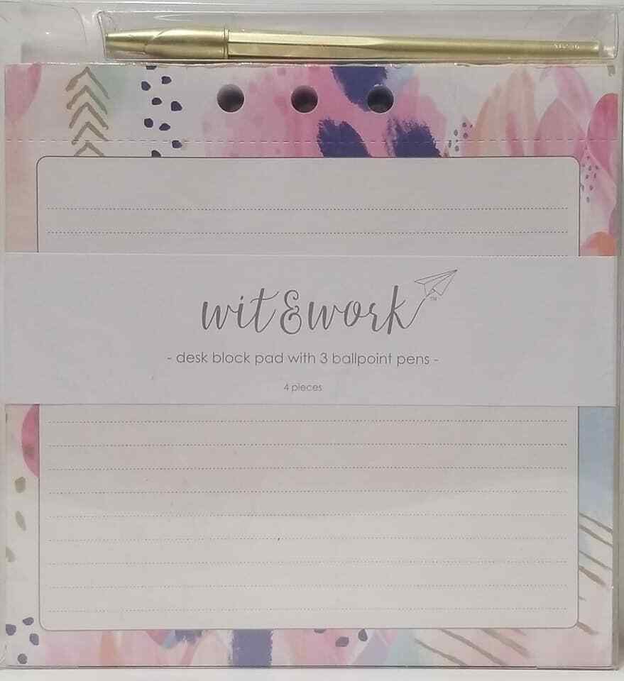 PAPER BLOCK PAD W/ 3 METALLIC PENS Kitchen (LOC 10 BK BD)