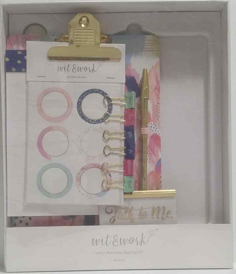 Wit & Work Printed Sticker Whos The Boss Desktop Kit 48 Pieces (LOC BK BD)