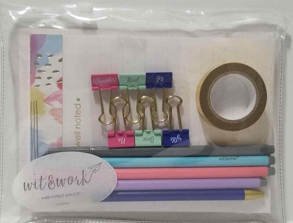 WIT&WORK Well Noted Pouch - 14 Pieces (LOC BK BD)