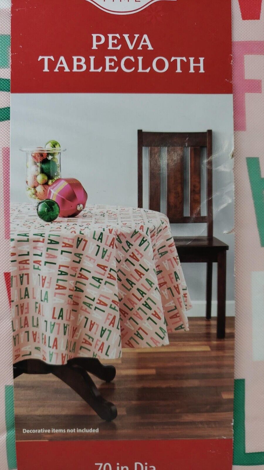 Holiday Time FALALA PEVA Christmas Holiday Tablecloth 70