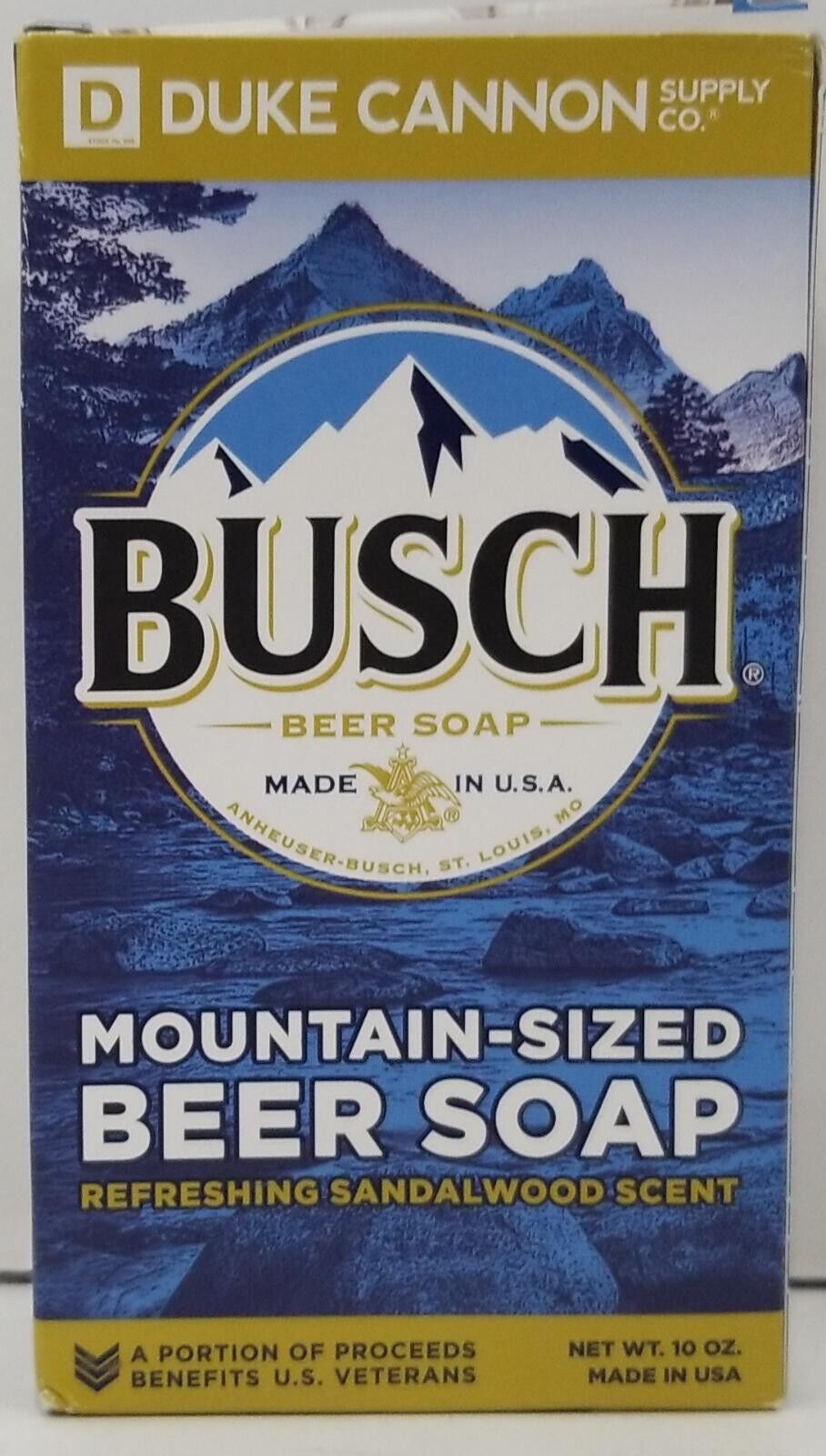 Duke Cannon Soap Busch Beer Mountain Sized Soap, Sandalwood Scent 10 oz