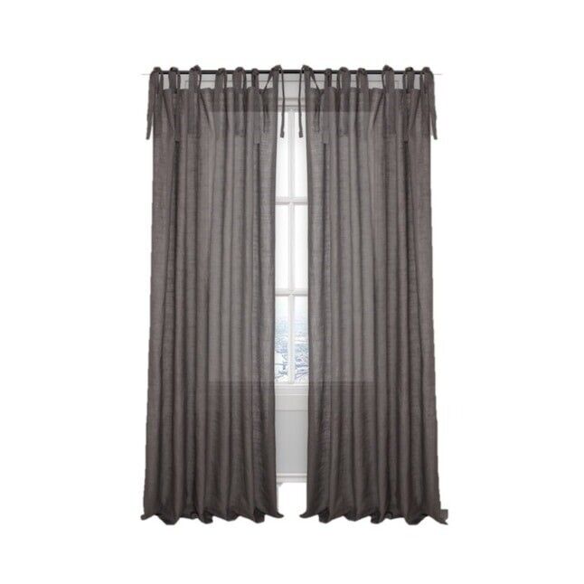 Allen + Roth Grey Light Filtering Tie Top Single Curtain Panel, 95