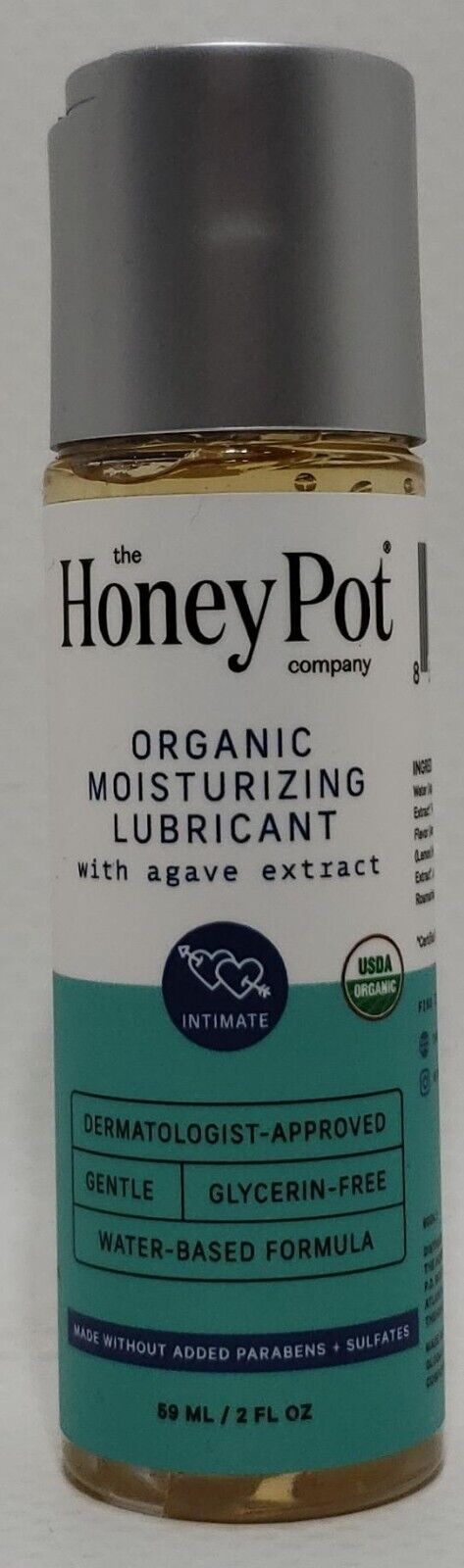 The Honey Pot Company Organic Moisturising Lubricant w/Agave Extract 2 Fl Oz