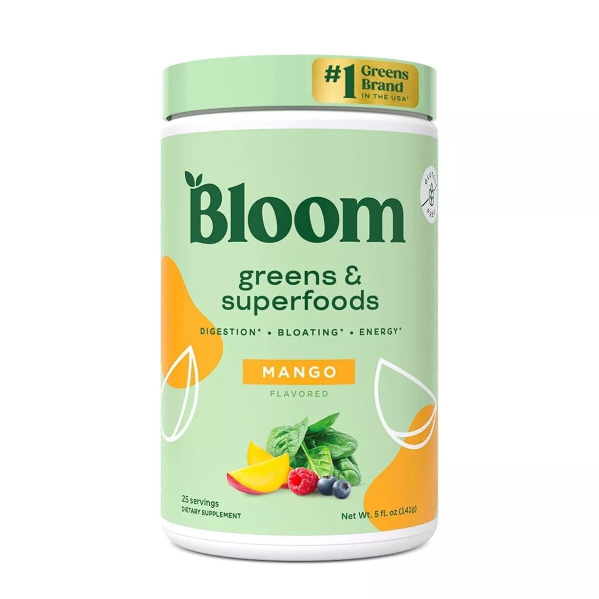 Bloom Nutrition Greens and Superfoods Powder-Mango Flavored Smoothie & Juice Mix