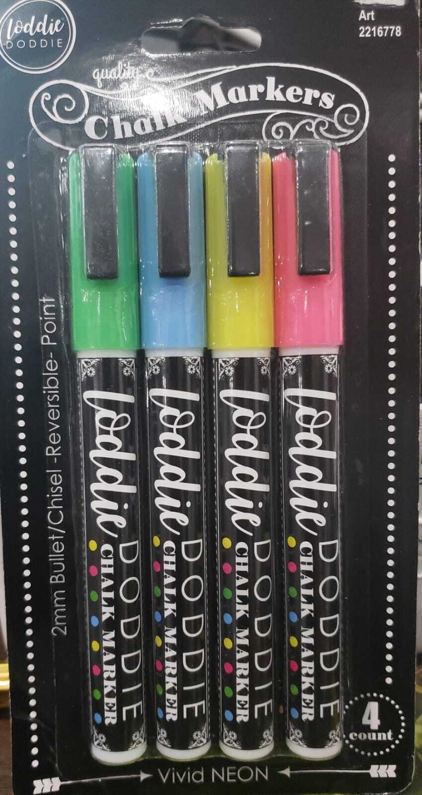 Loddie Dollie Vivid Neon Chalk Markers - 4 Piece Set