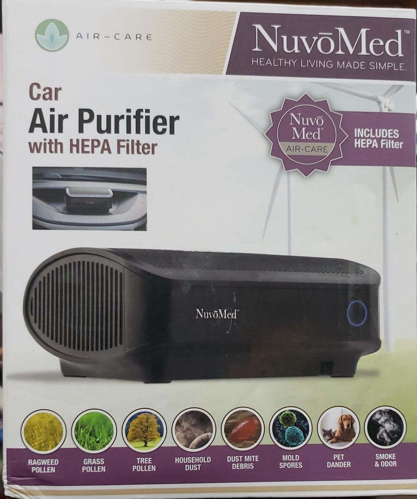 NuvoMed Car Air HEPA Filter Air Purifier