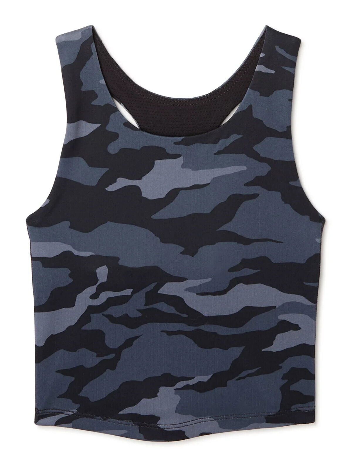Athletic Works Girls Longline Bra Tank Top Black Camo Size M(7-8)